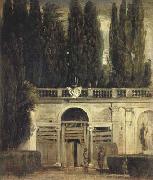 Diego Velazquez La Villa Medicis a Rome (deux hommes a l'entree de la grotte) (df02) oil painting artist